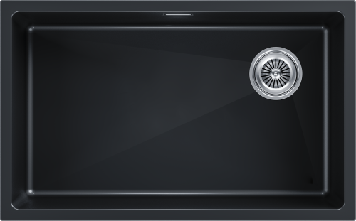 Кухонная мойка Paulmark LUMI 74UNI-SKEW LU74SK-BLM 74х46 цвет черный металлик